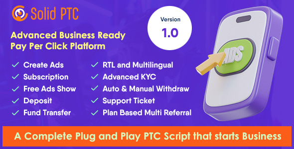 Solid PTC  Advanced Pay Per Click Platform. V2.3